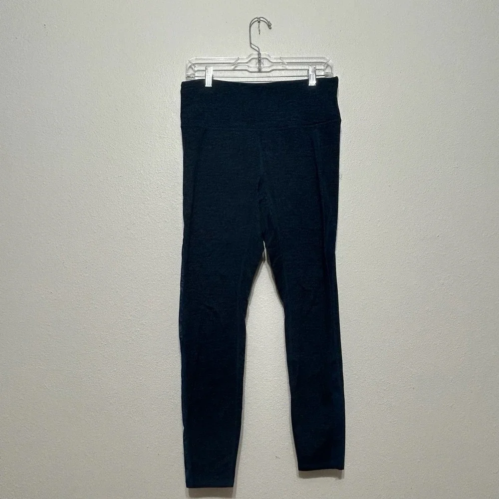Gaiam Dark Blue Ankle Length Athletic Workout Compression Leggings Womens Size L